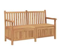 GHVBNMF Banco de jardín con baúl, 150 x 60 x 90 cm, madera maciza de teca | Banco rústico de madera con prácticos compartimentos de almacenamiento para patio y jardín, 150 cm de ancho con reposabrazos.