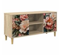 GHVBNMF Borne Sonoma - Mueble bajo de madera (102 x 33 x 50 cm) | Elegante mueble bajo con 2 puertas y compartimento. Ideal para salas de estar y dormitorios con estante elevado.