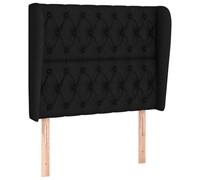 GHVBNMF Cabecero con orejas negro 103 x 23 cm cabecero de cama de tela | Elegante respaldo de cama con diseño de orejas para dormitorio con acolchado suave y patas de madera ajustables en altura.