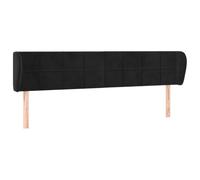 GHVBNMF Cabecero con orejas negro 163 x 23 cm altura ajustable terciopelo | Cabecero tapizado para dormitorio con funda suave, construcción de madera de alondra resistente y altura ajustable.