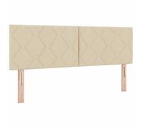 GHVBNMF Cabecero de cama color crema 160 x 7 x 88 cm | Cojín de pared de tela ajustable en altura y madera maciza de pino para un dormitorio moderno con gran comodidad.
