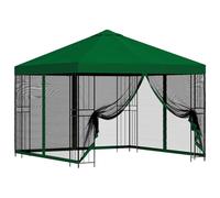 GHVBNMF Carpa de jardín de 3 x 3 m con 4 paredes de red, color verde | Refugio estable de jardín con mosquitera y doble techo para una agradable ventilación en terraza y césped