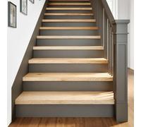 GHVBNMF Escalera de madera de roble, 8 unidades, sin tratar, 100 x 25 x 2 | Revestimiento de escalera natural de roble para renovación en el salón o pasillo, flexible también como alféizar de ventana