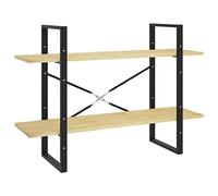 GHVBNMF Estantería de madera maciza de pino 100 x 30 x 70 cm | Organizador de archivos abierto con 2 niveles de madera sin tratar y marco de metal para sala de estar y oficina.