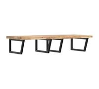 GHVBNMF Estantería para lavabo, 120 x 60 cm, madera de acacia | Tablero de madera rústica con toallero de acero para baño y aseo de invitados. Soporta hasta 100 kg, flexible para montar.
