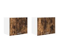 GHVBNMF Juego de 2 armarios colgantes de cocina, 50 x 31 x 40 cm, roble | Prácticos estantes de pared para cocina y comedor hechos de madera resistente que ofrecen espacio para platos y suministros.