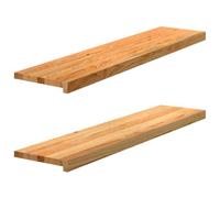 GHVBNMF Juego de 2 escalones de madera maciza de roble marrón claro 110 x | Placas de madera de roble duraderas para pasillo y escalera. También flexible como alféizar de ventana en el salón.