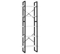 GHVBNMF Juego de 2 estanterías, 60 x 30 x 175 cm, madera y metal, color | Estantería de pie con 5 estantes combinables para sala de estar y estudio. Uso flexible como conjunto o estantes individuales