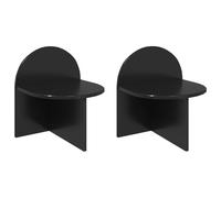 GHVBNMF Juego de 2 mesitas de noche, roble negro, 40 x 35,5 x 45,5 cm | Armario de cama compacto para dormitorio. Se puede montar en la pared o de pie como una práctica superficie de almacenamiento