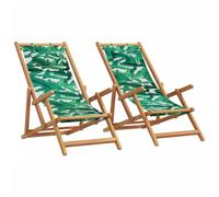 GHVBNMF Juego de 2 sillas de playa plegables de madera con cojín y diseño | Silla plegable de 3 posiciones de madera de eucalipto con cojín cervical para horas de relax en el balcón, terraza y jardín.