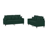 GHVBNMF Juego de 2 sofás con cojines de terciopelo, color verde oscuro | Elegante juego de sofá de terciopelo verde para sala de estar y oficina. Incluye 16 cojines cómodos para una máxima comodidad