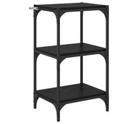 GHVBNMF Librería negra efecto roble 40 x 33 x 70,5 cm estantería de pie | Estantería de almacenamiento compacta de diseño industrial con 3 compartimentos para salón, dormitorio y oficina en casa.