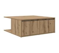 GHVBNMF Mesa de centro con cajón, 80 x 80 x 31 cm, madera de roble Artisan | Mesa de café compacta para el salón con compartimento de almacenamiento integrado para mantener los mandos a distancia