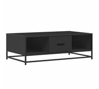 GHVBNMF Mesa de centro negra 100 x 57 x 35 cm de madera y metal | Diseño industrial para sala de estar con un amplio estante para libros y revistas, así como un marco de metal resistente.