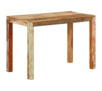 GHVBNMF Mesa de comedor 110 x 55 x 76 cm madera maciza y hierro rústico | Mesa de cocina y comedor rústica hecha de madera y hierro reciclado de colores para dar un toque único a espacios pequeños.