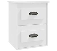 GHVBNMF Mesita de noche de pared blanca con 2 cajones, 41,5 x 36 x 53 cm | Consola de pared para dormitorio con 2 cajones que ahorra espacio y está hecha de madera resistente para un almacenamiento
