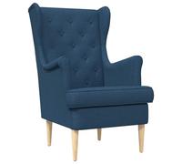 GHVBNMF Sillón moderno azul tapizado 65 x 79 x 100 cm | Cómodo sofá individual con cojín extraíble y patas de madera maciza resistentes para tu dormitorio y sala de estar.