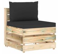 GHVBNMF Sofá de jardín modular de madera con cojín, 60 x 70 cm | Elemento flexible para terraza, jardín y balcón. Los cojines suaves del asiento y del respaldo ofrecen una comodidad cómoda.