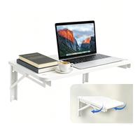 GHWMYD Mesa Plegable Pared para Espacios Pequeños, Blanco 55x30cm | Flotante Estante Abatible para Oficina en Casa, Sala, Dormitorio y Cocina, Ahorro de Espacio, Mesa Montada en la Pared