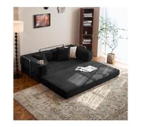 Ghygetrich Puff Cama, Sofa Comprimido Sofa Cama Plegable Sofa 3 Plazas Oferta Sofa Modular Sofas Cama Sofa Espuma Comprimida Black 200 * 100 * 70cm