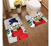 Ghytdf Scrooge Mcduck 2-Piece Soft Non-Slip Bath Mat Kit, Texture Photography Including 80x50cm High-Absorbency Toilet Seat and 50x40cm Microfiber Soft Fluffy Bathroom Rug, Non-Slip Mat Washable.