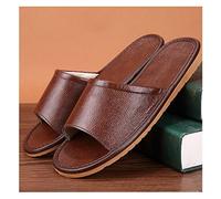 GHYUB Zapatillas Casa Hombre Verano Cerradas, Zapatillas De Estar por Casa De Cuero para Hombre, PU Zapatillas Sandalias De Cuero Casas Zapatos Dormitorio Zapatillas Hombres Mujeres Regalos