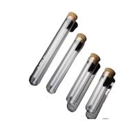GHZHANG 50 unids/Pack 18x180mm Tubo de ensayo de Vidrio de Fondo Redondo de Laboratorio con tapón de Corcho cristalería de Laboratorio