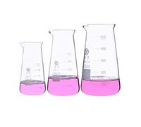 GHZHANG Vaso de cristal cónico del borosilicato 3,3 del triángulo con la taza de la manija resistente al calor(1 set 3pcs)