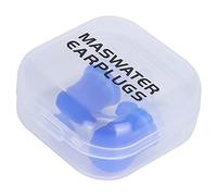 Ghzste 2 tapones para los oídos impermeables con reducción de ruido de silicona, tapones protectores para los oídos para nadar (azul grande + caja de polipropileno)