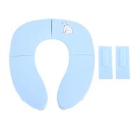 Ghzste Asiento para Ir Al Baño Plegable Portátil Liviano con Taza de Succión, Asiento de Viaje de Viaje Resistente y Seguro para Niñas para Niños, Diseño de Dibujos Animados, Adecuado (Azul)