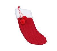 Ghzste Clásico calcetín de punto grande, calor festivo con diseño multifuncional, gran capacidad para fiestas navideñas calcetín colgante (rojo)