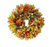 Ghzste Corona otoñal de 30 cm para puerta de casa, corona con hoja, guirnalda de círculos, corona de otoño, para puerta de casa, boda, pared, hogar, decoración de Acción de Gracias
