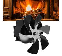 Ghzste Estufa de Calor con Ventilador de 6 Aspas, Ventilador de Estufa de Leña, de Calor Colgante con, Tubo de Combustión Silencioso, para Hogar, Montaje en (Negra)