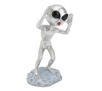Ghzste Funny Alien Statues Garden Gnom Extraterrestre Escultura de Resina Extraterrestre Escultura de Resina Única Divertida Adorno de Jardín Coleccionar para Adultos y Niños