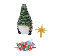 Ghzste Gnomo de árbol de Navidad iluminado de resina, exquisita luz colorida, funciona con pilas, decoración de escritorio para el hogar y la oficina con un ambiente festivo alegre