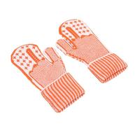 Ghzste Guantes de Invierno de Punto de Doble Capa con Manoplas Ocultas de | Fibra de Poliéster Acogedora, Estilo Nórdico Cálido para Climas Fríos, Diseño Festivo Naranja, Ajuste Agradable para la