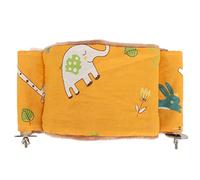 Ghzste Hamaca de doble capa de algodón para pájaros, reduce la ansiedad, cama para loros, horas de entretenimiento, ejercicio, descanso, esconderse y jugar (amarillo)