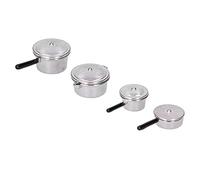 Ghzste Juego de accesorios de cocina para casa de muñecas, miniolla de metal realista de alta calidad para juegos de rol, accesorios de cocina