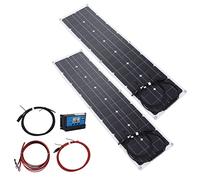 Ghzste Kit de panel solar de 50 W 18 V, con controlador de 40 A, dos puertos de salida USB 5 V-2 A para autocaravana, remolque, granja, hogar