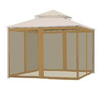 Ghzste - Mosquitero de repuesto para cenador con cremallera, mosquitera para sombrillas, cortina de privacidad de 4 paneles para patio al aire libre, jardín y patio trasero (300x300x220cm)