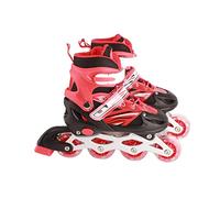 Ghzste Patines de ruedas 2 en 1, 4 tamaños ajustables para niños y adultos, patines en línea, patines de 4 ruedas con luz al aire libre para principiantes