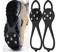 Ghzste Pinchos para zapatos de invierno, 5 puntas antideslizantes, puntas de repuesto, tamaños 35 a 41, garras antideslizantes para zapatos con acero inoxidable para hielo y nieve (código M negro (35