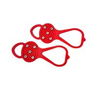 Ghzste Pinchos para zapatos de invierno, 5 puntas antideslizantes, puntas de repuesto, tamaños 35 a 41, garras antideslizantes para zapatos con acero inoxidable para hielo y nieve (código M rojo (35