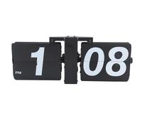 Ghzste Reloj plegable digital, retro, acero inoxidable, PVC, funciona con pilas, mecánico, digital, automático, para salón, dormitorio, oficina (A)