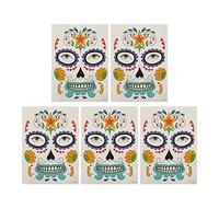 Ghzste Tatuajes Temporales de Halloween, Ricos Patrones, Pintura Facial del Cuerpo de la Piel, Arte de Uñas, 5 Hojas de Tatuaje de Maquillaje Extraíbles para la Fiesta de Halloween