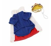 Ghzste Tocado de corona roja y azul ropa para mascotas, ropa de perro rey terciopelo con capacidad transpirable, desgaste diario lindo ropa divertida para mascotas, nobleza de mascotas, (XL)