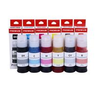 Gi-13 Gi-23 Gi-43 Gi-53 Gi-73 Botellas De Tinta De Recarga Compatibles para Impresoras para Canon PIXMA G510 G540 G550 G570 G610 G620 G640 G650 G670, 70 Ml,6 Colors-1 Set