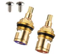 GI - 2 grifos de disco de cerámica de latón, cartucho de válvula de inserción de cuarto de vuelta, cartucho de grifo, cartuchos de grifo mezclador para cocina/baño, reparaciones de fontanería y
