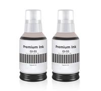 GI-55 Tinta Negro Compatible con Canon GI55 GI-55 BK Negra Botella de Tinta Compatible con Canon MAXIFY GX1050 GX2050 Impresoras, 2 Botellas, Cada Botella Tiene 135ML