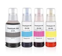 GI-56 Botella de Tinta Compatible con Canon GI56 GI-56 Multipack Compatible con MAXIFY GX6150 GX7150 GX7050 GX6550 GX6050 GX5550 GX5050 GX4050 GX3050 (135ML Negro, 70ML Cian/Magenta/Amarillo)